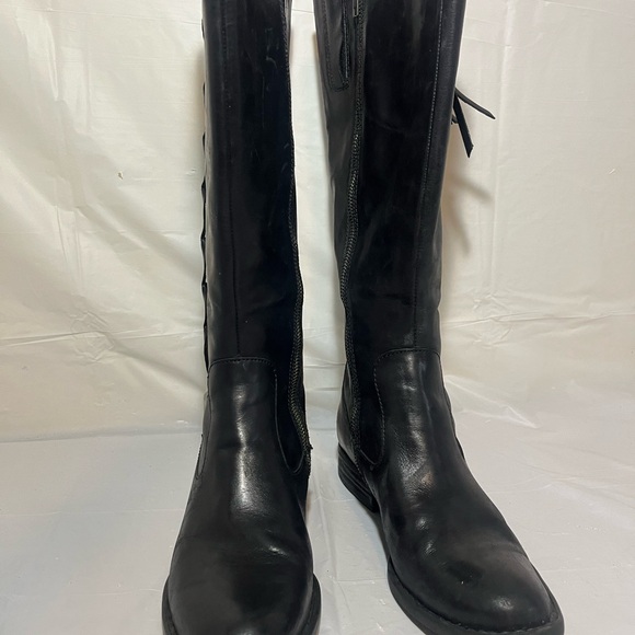 Born Cook Braided Side Leather Suede Tall Boots black size 8 - Picture 16 of 16